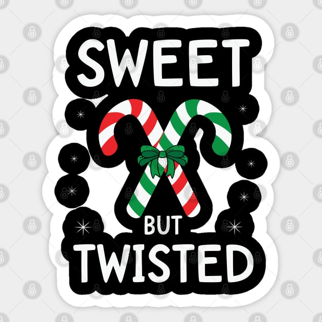 Sweet But Twisted Christmas Candy Stick Sticker by BadDesignCo